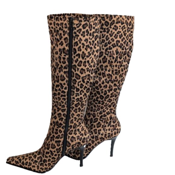 NIB Diba Women's' Leopard Heeled Boots Size 6 - Picture 2 of 7